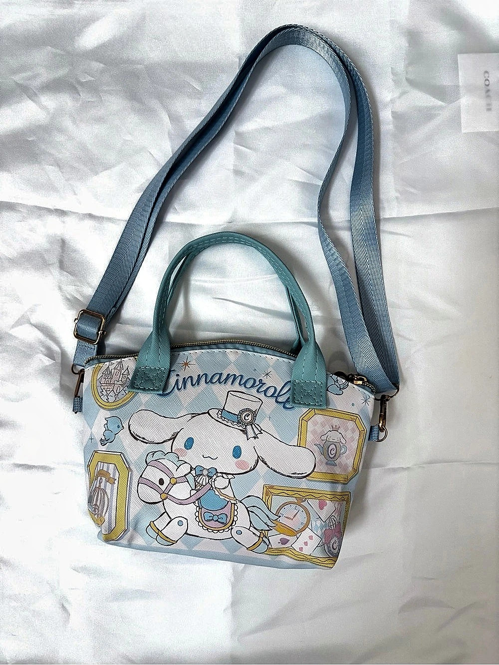 Cinnamoroll Printed Crossbody Shoulder Bag in Blue & White Like New